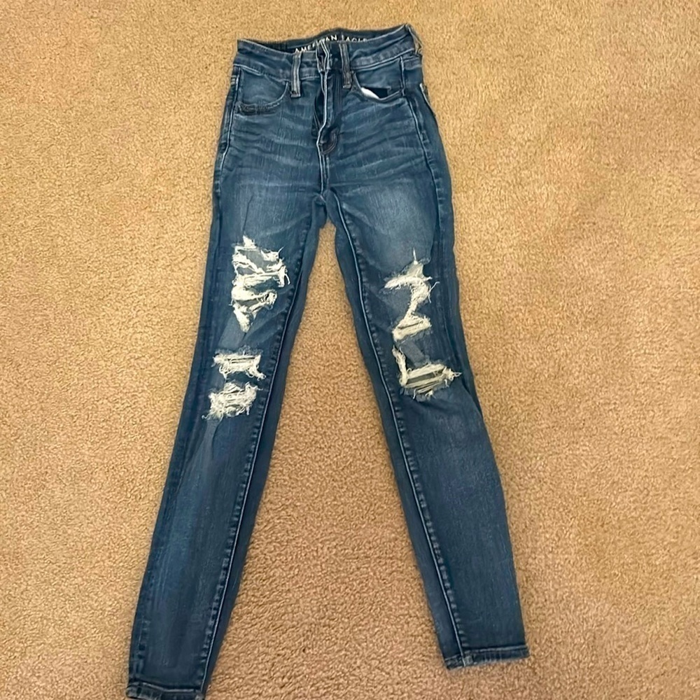 American Eagle High Rise Jegging – Size 00 Short, Dark Wash Skinny Fit